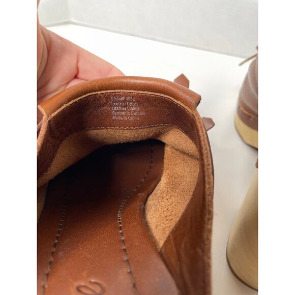 Madewell Kiltie Mules Brown Fringe Leather Clog Heels Womens Size 9.5 - Picture 8 of 11